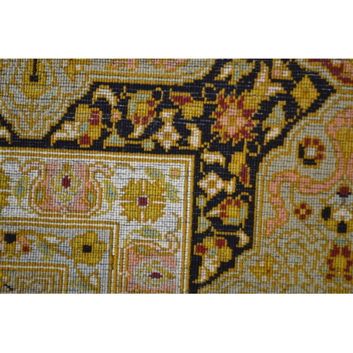23 - Fine quality modern Indo-Persian silk rug with a vase, medallion and all over stylised floral design... 