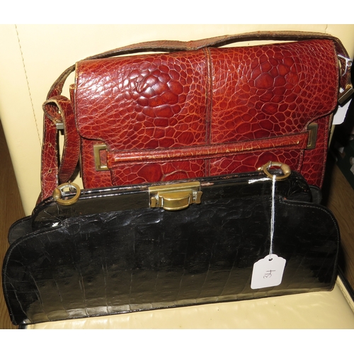34 - Leather attache case by Francesco Biasia, together with two vintage handbags and a pair of patent le... 