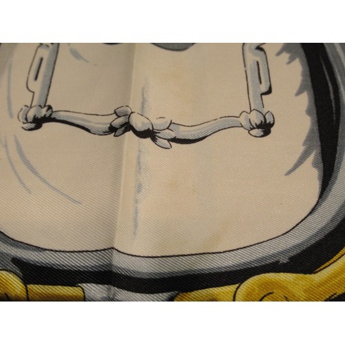 40 - Hermes Frontaux et Cocardes silk head scarf