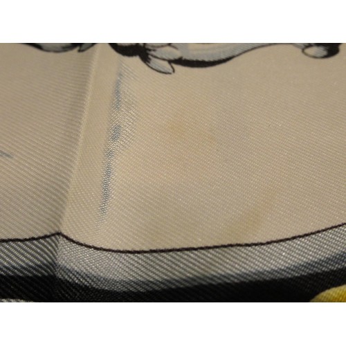 40 - Hermes Frontaux et Cocardes silk head scarf