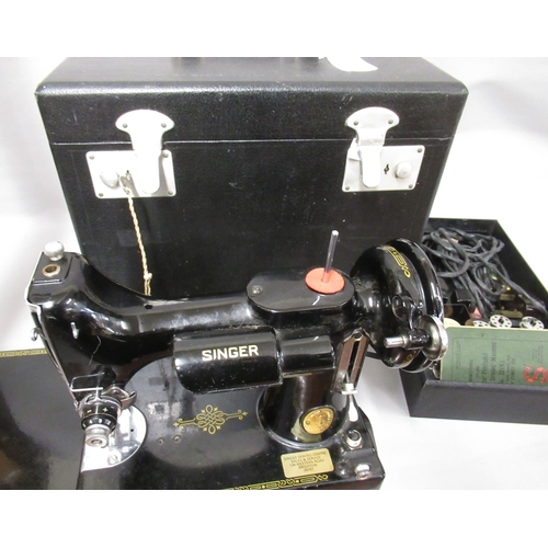 Singer 221K electric sewing machine in original case