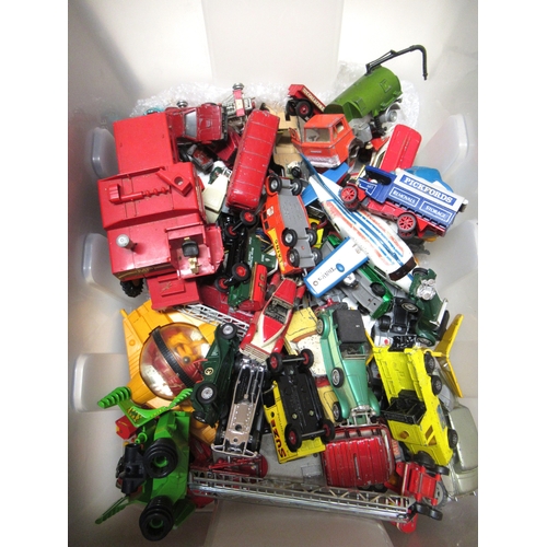 213 - Box containing a quantity of various diecast model vehicles, including Matchbox, Lesney, etc
