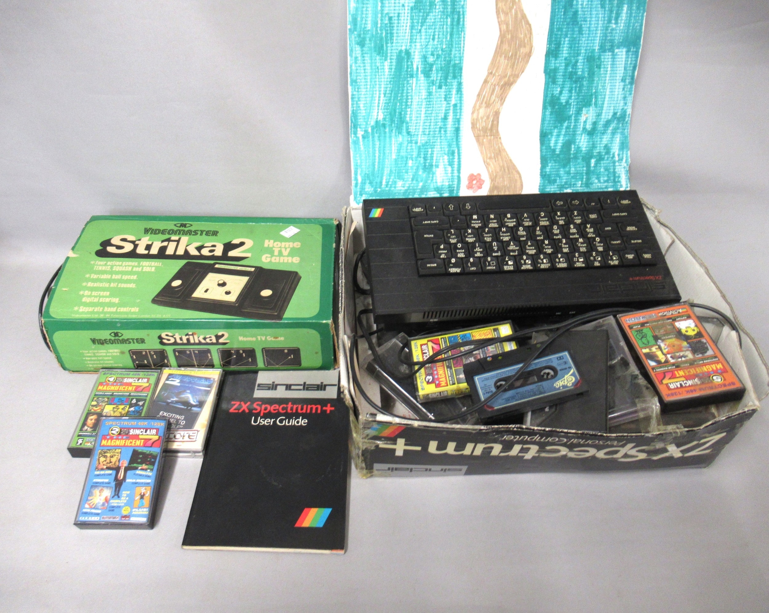 Sinclair ZX Spectrum personal computer with various games, boxed ...