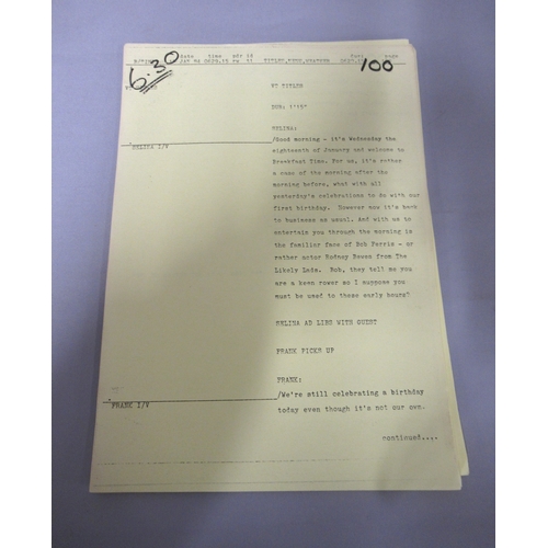 Original script for an early edition of Breakfast Time, provenance ...