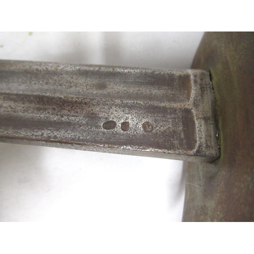 113 - 19th Century sword with leather grip and brass basket guard