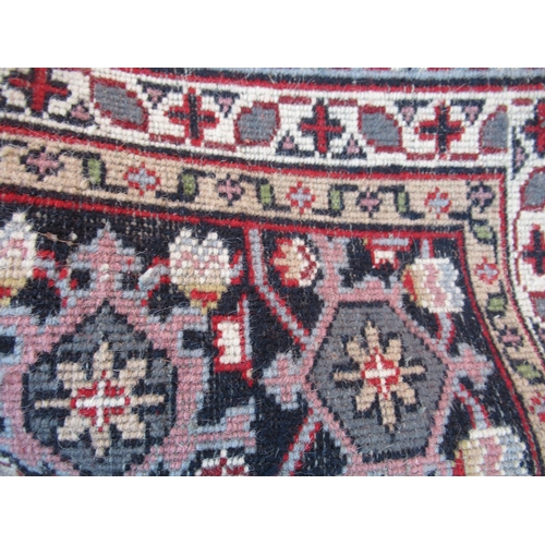 2 - Kashan carpet having all over floral design with central medallion on a red round, 300cm x 253cm