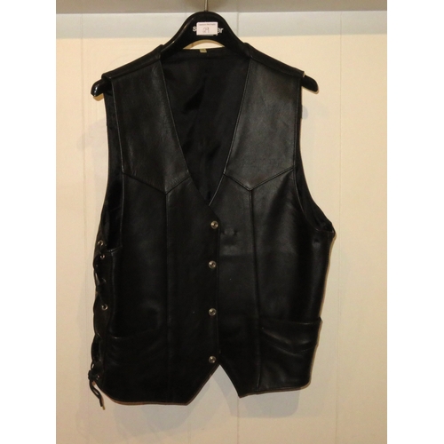 29 - Large denim jacket with sew on patches together with a tasselled waistcoat