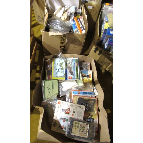 293 - Six boxes containing a quantity of various un-built model aircraft kits by Airfix, Revel, Tamiya, It... 