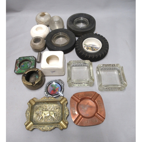 298 - Large collection of various ashtrays and match strikers