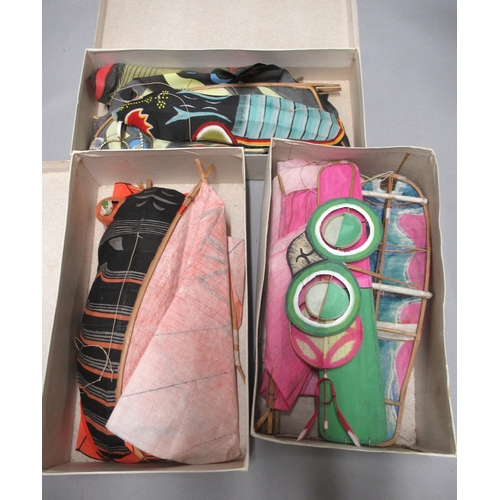 306 - Collection of three Chinese paper kites in original boxes