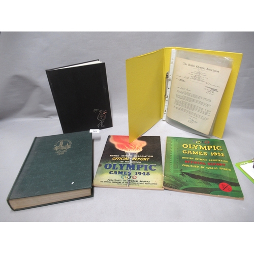 349 - Collection of sporting ephemera to include British Olympic Association official reports 1948, 1952 a... 