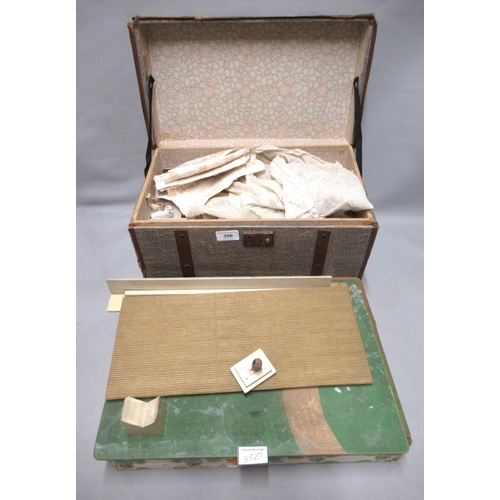 350 - Dolls travelling trunk wardrobe and a dolls folding house