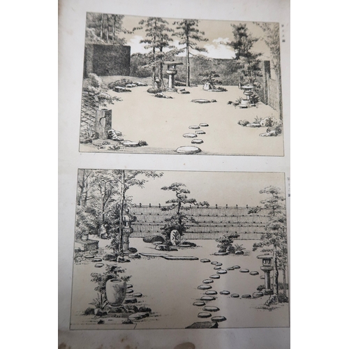 400 - One volume ' Landscape Gardening in Japan ' by Josiah Conder, Tokyo 1893 green cloth bound, together... 