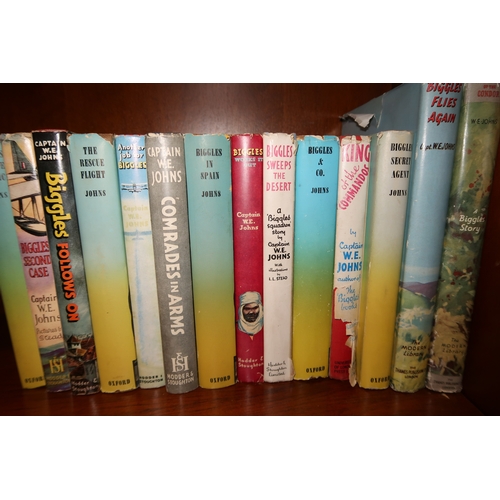 404 - Captain W. E. Johns, quantity of Biggles volumes with dust jackets, some First Editions