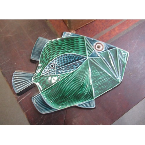534 - Poole pottery fish wall plaque and sundry other ceramics