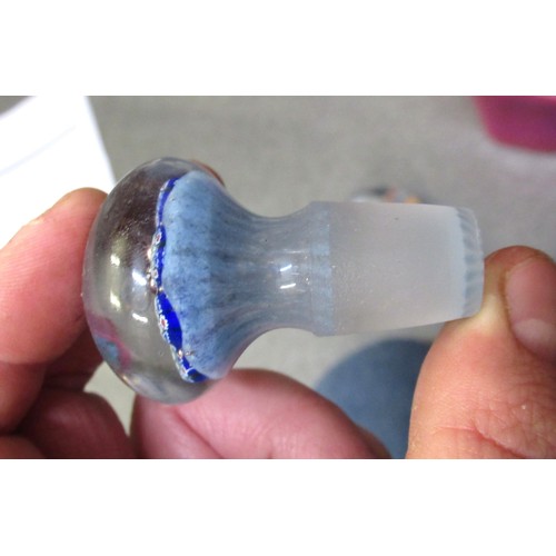 481 - Small collection of paperweights and two Millefiori glass perfume bottles (one at fault), six other ... 