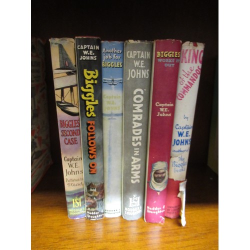 404 - Captain W. E. Johns, quantity of Biggles volumes with dust jackets, some First Editions