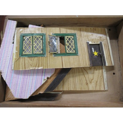 350 - Dolls travelling trunk wardrobe and a dolls folding house