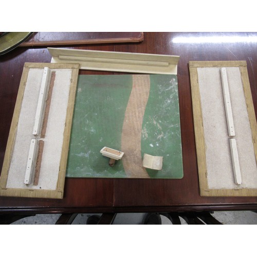 350 - Dolls travelling trunk wardrobe and a dolls folding house