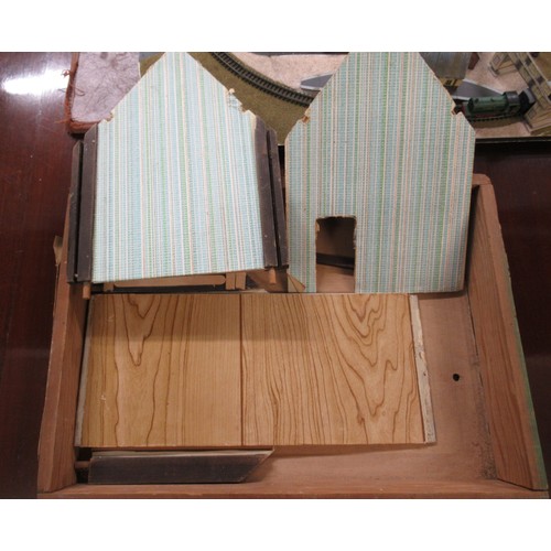 350 - Dolls travelling trunk wardrobe and a dolls folding house