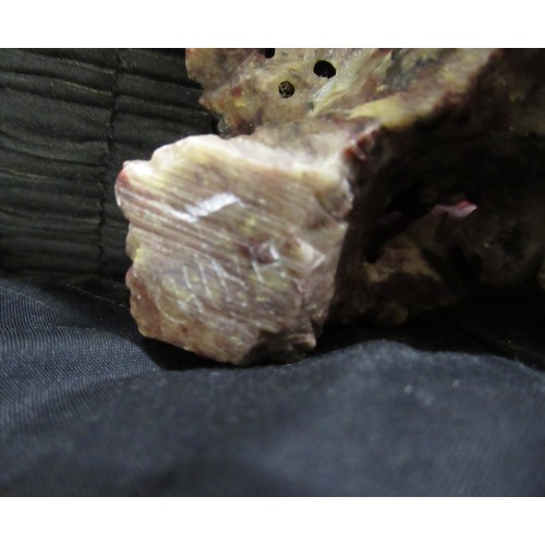 84 - Carved soapstone group of birds, together with a carved soapstone figure of a Chinese deity