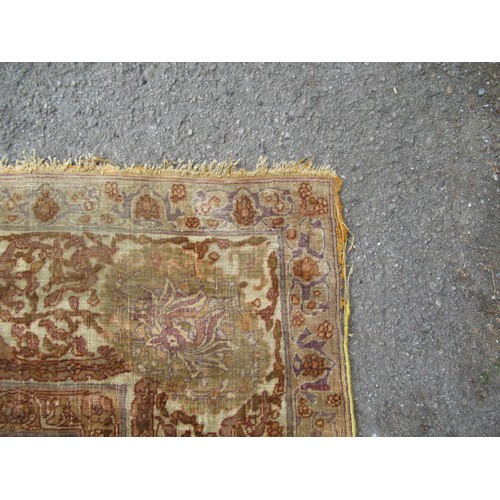 3 - Antique Kayseri rug with all over palmette and animal design on a claret ground with borders, 290 x ... 