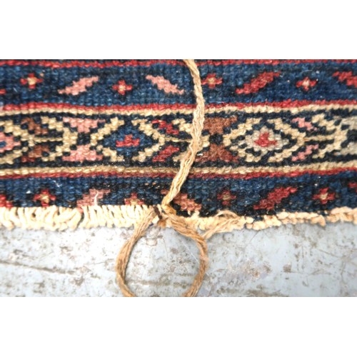 21 - Small Hamadan rug of all over floral design with borders on a wine ground, 120 x 76cm
