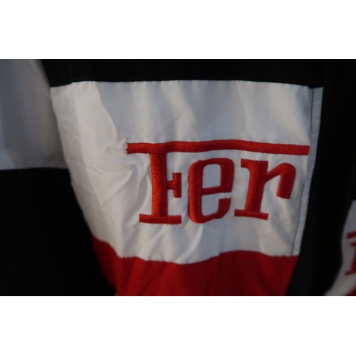 42 - Ferrari Bridgestone jacket, with advertising for Shell and UPS