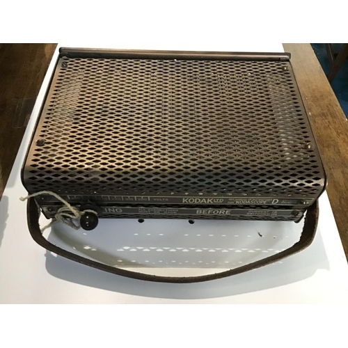 224 - Eastman Model D Kodascope. Complete with instructions, parts, wooden case and key. Box measures 23x1... 