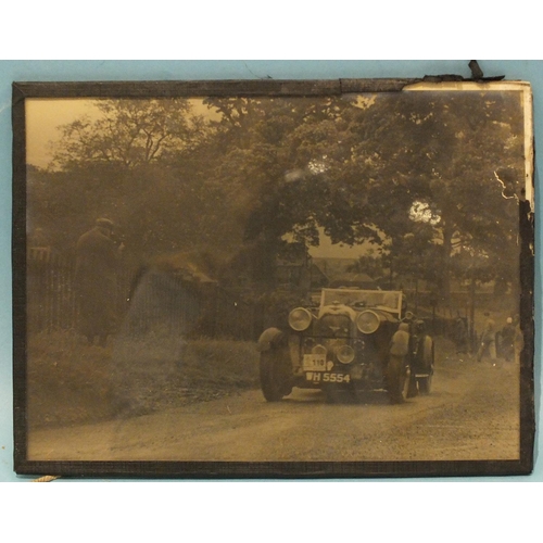 72 - A collection of sixteen original photographs of 1936 and 1937 vintage cars on hill club courses, som... 