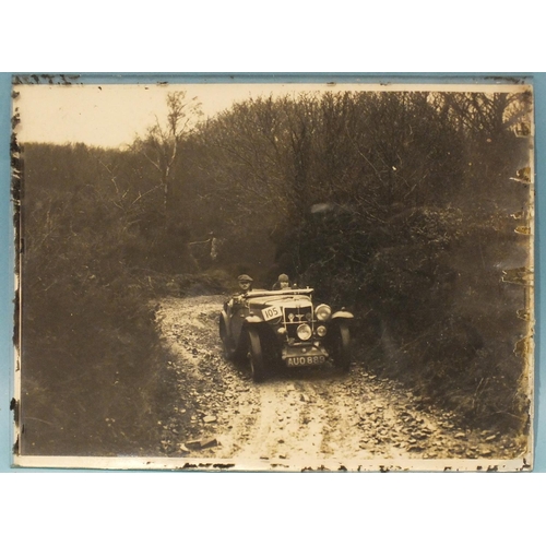 72 - A collection of sixteen original photographs of 1936 and 1937 vintage cars on hill club courses, som... 