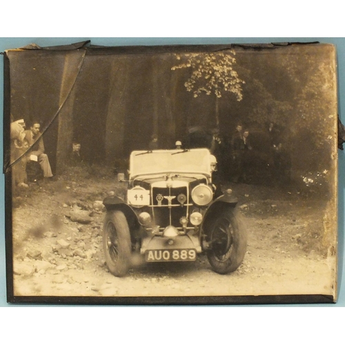 72 - A collection of sixteen original photographs of 1936 and 1937 vintage cars on hill club courses, som... 