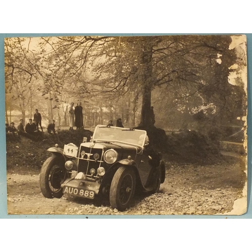 72 - A collection of sixteen original photographs of 1936 and 1937 vintage cars on hill club courses, som... 