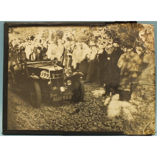 72 - A collection of sixteen original photographs of 1936 and 1937 vintage cars on hill club courses, som... 