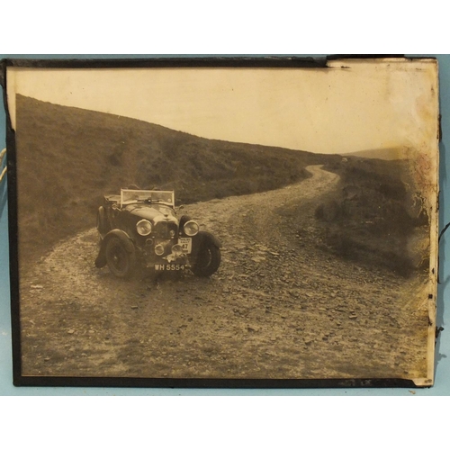 72 - A collection of sixteen original photographs of 1936 and 1937 vintage cars on hill club courses, som... 