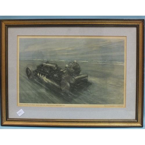 74 - Motor Racing interest: a set of four framed Grand Prix and other motor racing prints after Michael T... 