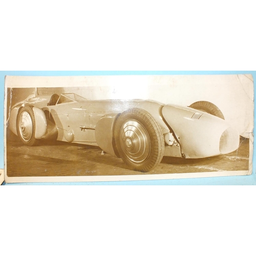 76 - Eight press photographs c1930's, including Malcolm Campbell's Bluebird ready for shipment to Daytona... 