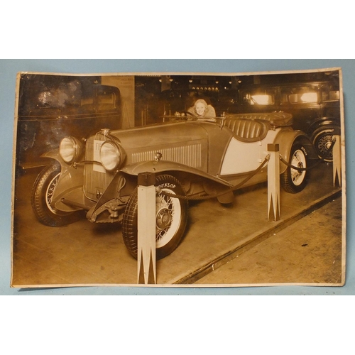 76 - Eight press photographs c1930's, including Malcolm Campbell's Bluebird ready for shipment to Daytona... 