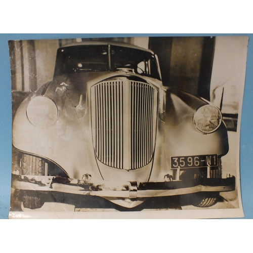 76 - Eight press photographs c1930's, including Malcolm Campbell's Bluebird ready for shipment to Daytona... 