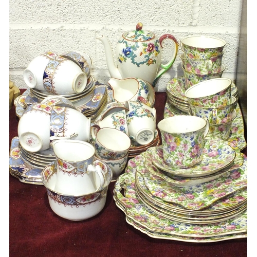 121 - A collection of Grimwades Royal Winton 'Summertime'-decorated tea ware, comprising six cups, five sa... 