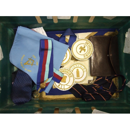 153 - A Masonic Holy Royal Arch, provincial apron, sash and grand collarette and other Masonic regalia.