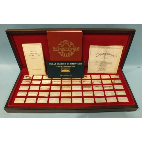 1 - John Pinches Ltd, a set of fifty sterling silver ingots 'Great British Locomotives', inaugural editi... 