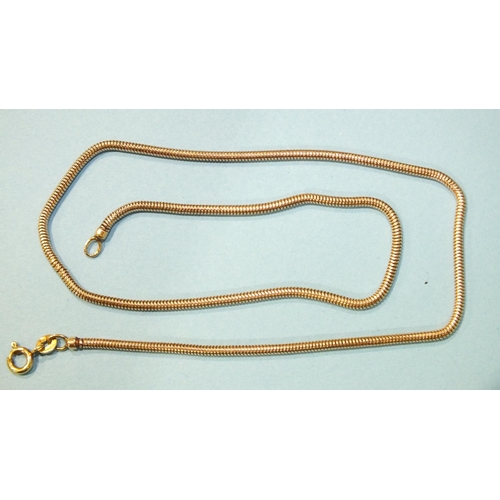 294 - A 9ct gold snake-link neck chain, 40cm, 9.6g.