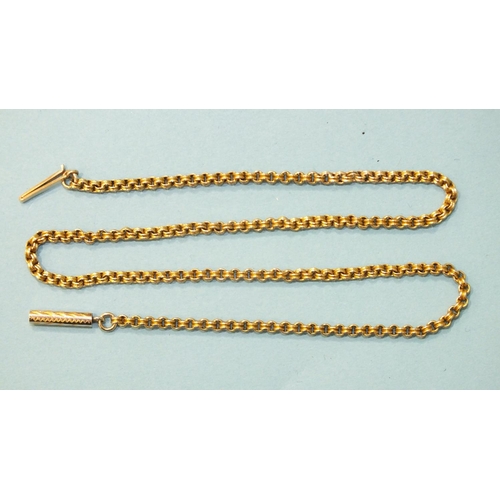 361 - A 9ct gold neck chain of ribbed links, 43.5cm, 6.2g.