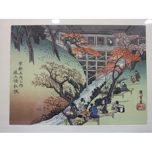 588 - A 20th century Chinese hand-coloured print, 