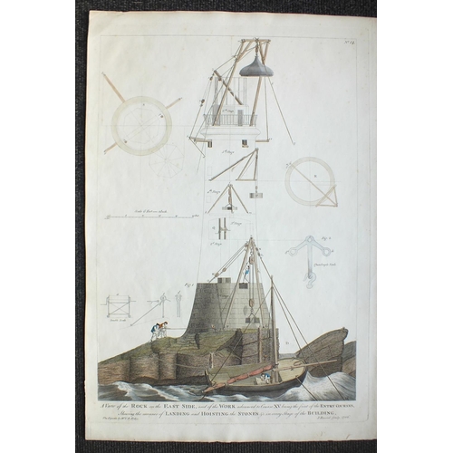 603 - A hand-coloured engraving, No.14, A View of the Rock on the East Side and of the Work advanced to Co... 