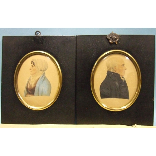 608 - A pair of 19th century watercolour miniatures, Annabella Fraser, Inverness, d.1827 and Alexander Fra... 