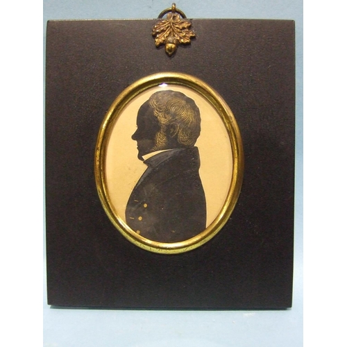 615 - Bradshaw, Captain Henry Edwards, an early 19th century oval cut silhouette embellished with bronze a... 