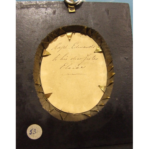 615 - Bradshaw, Captain Henry Edwards, an early 19th century oval cut silhouette embellished with bronze a... 