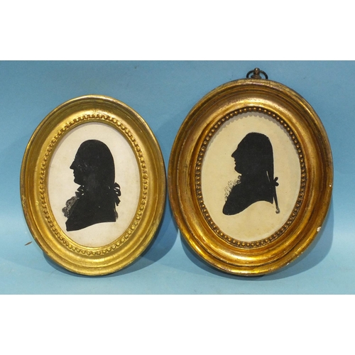 620 - Francis Torond, John and Arthur Shakespeare, two late 18th century painted oval silhouette portraits... 